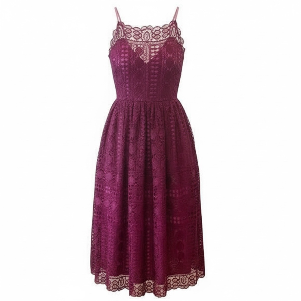 NWOT ASOS Burgundy Women's Crochet Lace Dress, Size 4